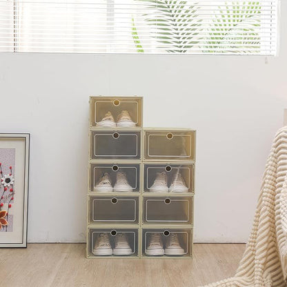 Sturdy Shoe Storage Box,Shoe Containers,24 Pack Shoe Boxes,Shoe Storage Box,Stackable Shoe Boxes,Shoe Storage Organizer,Toy Storage Organizer Bins for Entryway, Closet,Under Bed,Homes,Cloakrooms