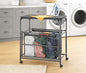 Whitmor Triple Laundry Sorter with Ironing & Folding Table - Rolling Laundry Sorter with Ironing Table - Gunmetal