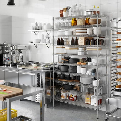 18" Deep x 48" Wide x 86" Height Wire Shelving Kit | 10-Tier | NSF Commercial Storage Rack Unit
