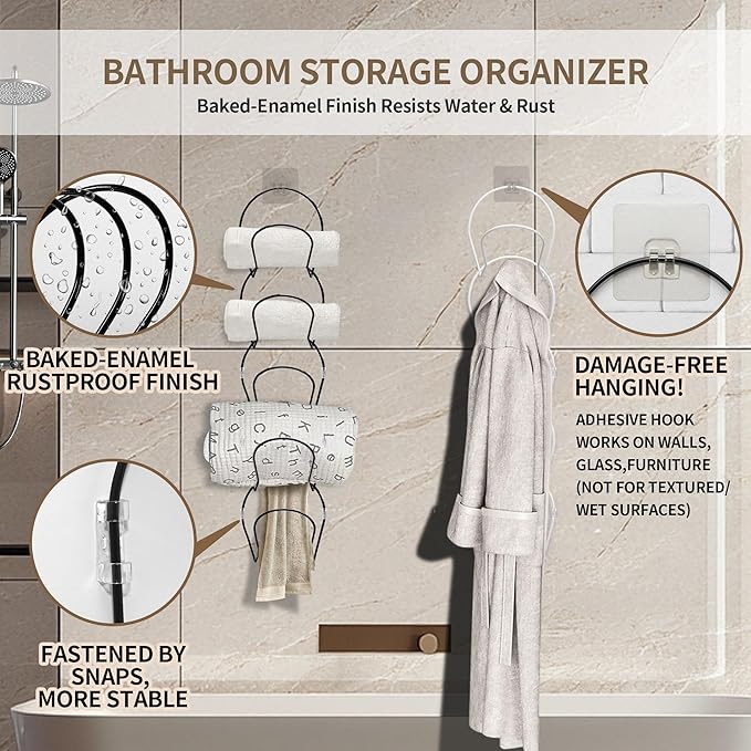 10 Pack Hat & Wig Stand Organizer for Multiple Wigs Hanger, Wig Holder, Space Saving Storage Rack for Hat, Tie, Scarf (Black)