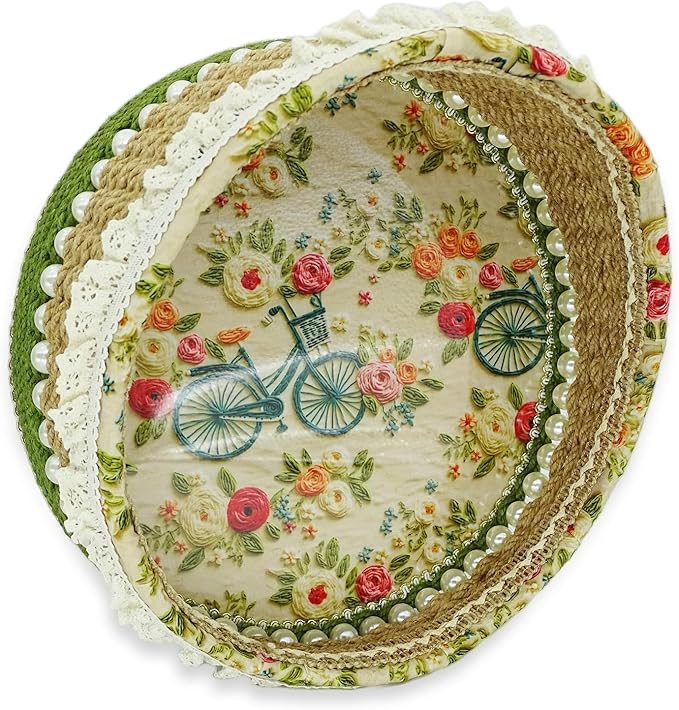 Zenpeace Hand-Woven Basket, It Can be Used for Cosmetics Storage, Perfume Storage, Lotion Storage, Cosmetics Organization and Multi-scene Decoration