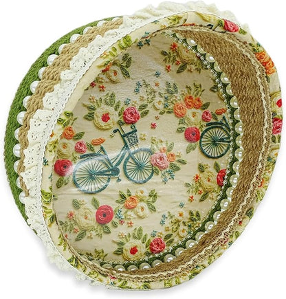 Zenpeace Hand-Woven Basket, It Can be Used for Cosmetics Storage, Perfume Storage, Lotion Storage, Cosmetics Organization and Multi-scene Decoration