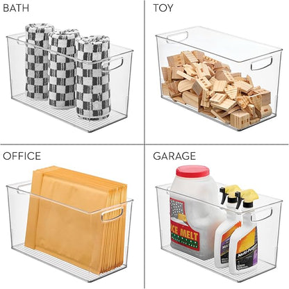 iDesign Plastic Storage Bin with Handles for Household Storage - Set of 2 - Clear - Made in USA