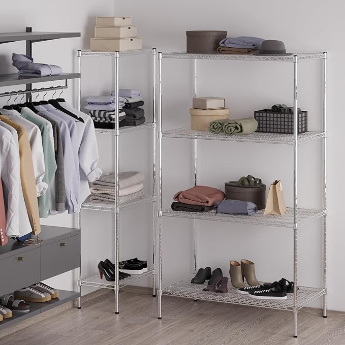 24" Deep x 42" Wide x 74" Height Wire Shelving Kit | 4-Tier | NSF Commercial Storage Rack Unit