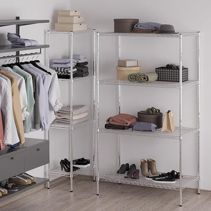 24" Deep x 42" Wide x 74" Height Wire Shelving Kit | 4-Tier | NSF Commercial Storage Rack Unit