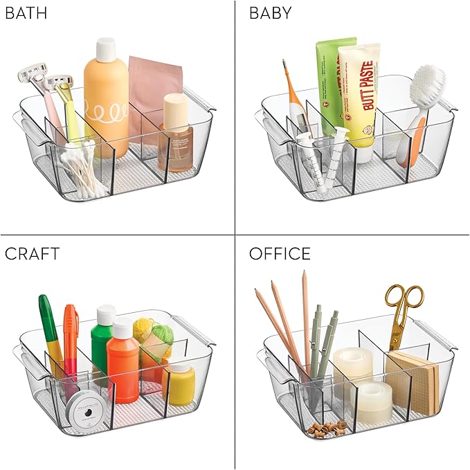 iDesign Makeup Organizer for Countertop - Storage for Cosmetics and Toiletries, Set of 2, Clear, Made in USA