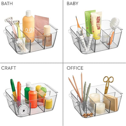 iDesign Makeup Organizer for Countertop - Storage for Cosmetics and Toiletries, Set of 2, Clear, Made in USA