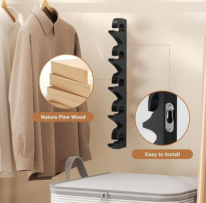 Hat Rack Hat Organizer for Baseball Caps Wood Hat Storage Hats Hooks for Wall Baseball Hat Storage Organizer Display Up to 20 Hats for Closet Wall, Set of 2