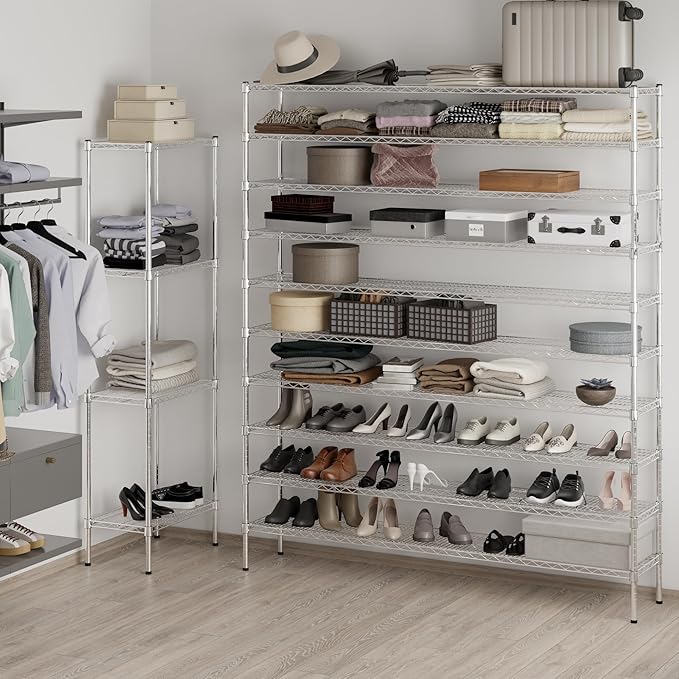 14" Deep x 72" Wide x 86" Height Wire Shelving Kit | 10-Tier | NSF Commercial Storage Rack Unit