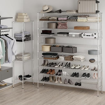 14" Deep x 72" Wide x 86" Height Wire Shelving Kit | 10-Tier | NSF Commercial Storage Rack Unit