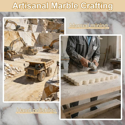 100% Natural Marble Vanity Tray - Real Stone Storage Organizer for Bathroom/Kitchen/Vanity/Dresser, Countertop Tray for Perfume, Jewelry, Home Decor, 11.8 x 7.8 x 0.7 Inch