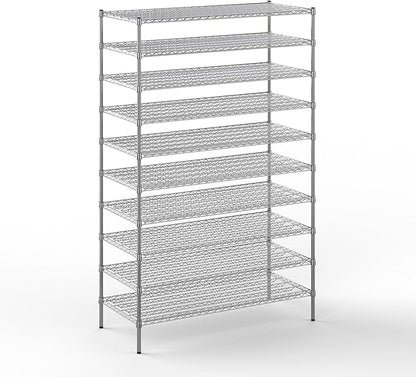 24" Deep x 54" Wide x 86" Height Wire Shelving Kit | 10-Tier | NSF Commercial Storage Rack Unit