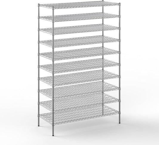 24" Deep x 54" Wide x 86" Height Wire Shelving Kit | 10-Tier | NSF Commercial Storage Rack Unit