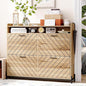 Shoe Cabinet for Entryway,Large Shoe Storage Cabinet with 4 Flip Drawer,Narrow Shoe Organizer Rack with Open Storage Shelf for Hallway,Closet