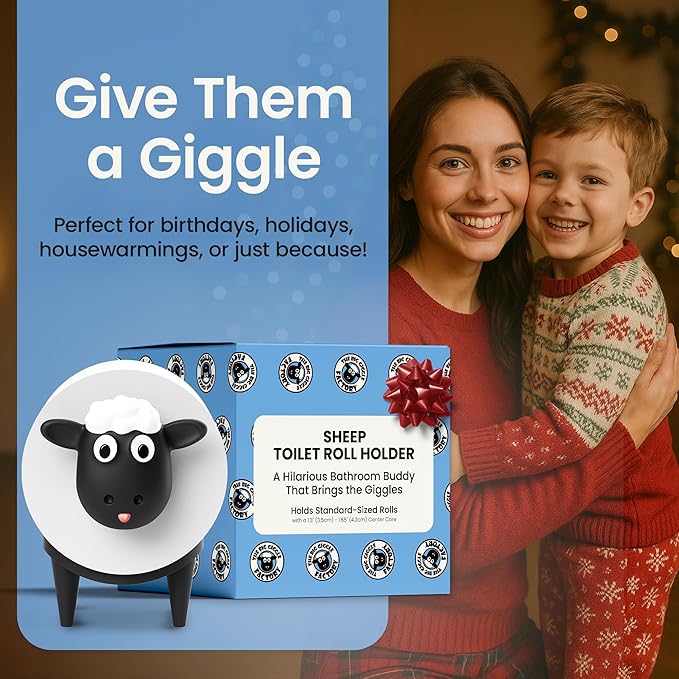 Sheep Toilet Paper Holder 1 Pack, Cute Animal Toilet Paper Holder, Unique Lamb Bathroom Decor and Accessories, Modern Tissue Roll Storage, Funny Home Gift Set