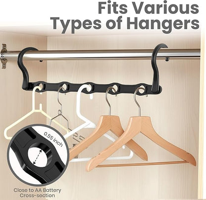 Utopia Home Space Saving Hangers for Clothes (Pack of 10) - Storage Saving Hanger for Dorm - Magic Hanger Clothing Organizer for Closet - Durable ABS Plastic Collapsible Hangers for Clothes (Black)