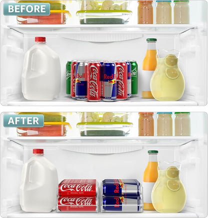 Sorbus Skinny Soda Can Organizer for Refrigerator - Slim Can Holder Drink Dispenser for Fridge - Soda Can Organizer for Fridge, Pantry, Kitchen Organization and Storage (Set of 2)