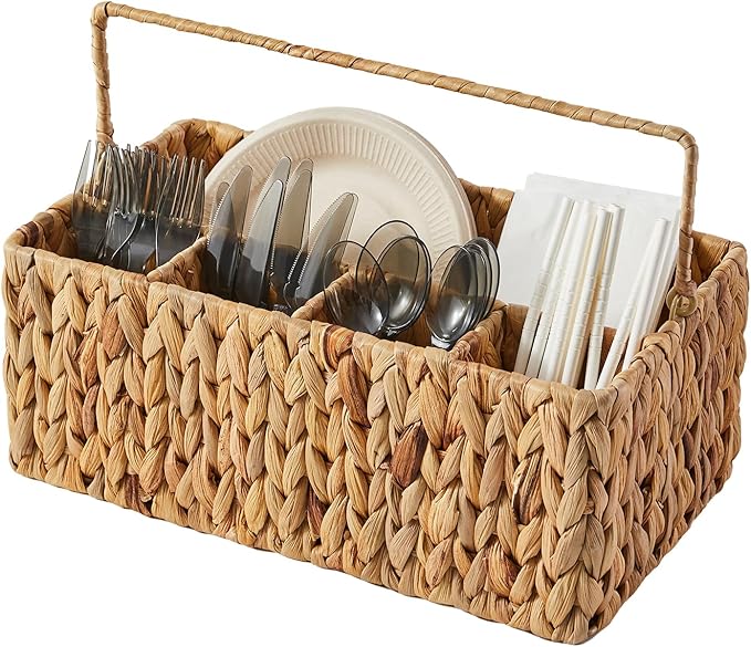 Berdeng Utensil Caddy, Utensil Basket for Table,Napkin and Utensil Holder, Silverware Caddy, Cutlery Holder, Utensil Holder for Party, Picnic Caddy for Plates and Utensils…
