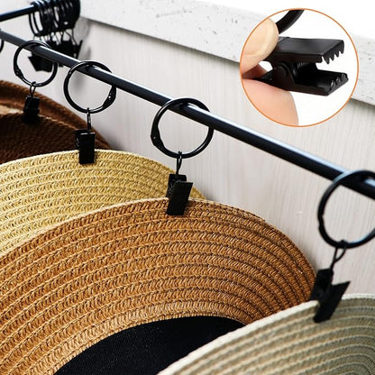 CAPHONT Hat Rack for Baseball Cap Organizer with 24 Hooks, Modern Metal Hats Storage Wall Mounted Caps Hanger for Closet Door Bedroom Entryroom Laundry, 2 Pack