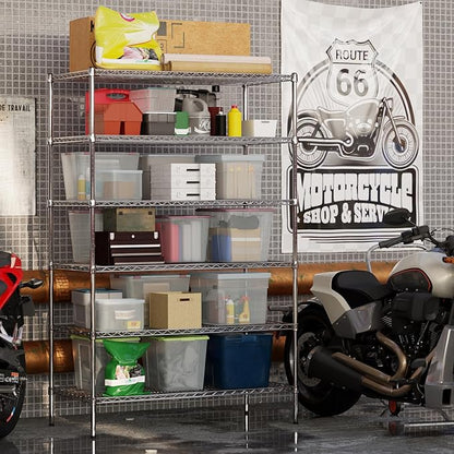 24" Deep x 48" Wide x 74" Height Wire Shelving Kit | 6-Tier | NSF Commercial Storage Rack Unit