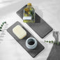 Razborci 2PCS Bathroom Trays, Water Absorbing Diatomite Stone Quick Drying Mat for Kitchen Counter, Dish Rack Soap Dispenser Sponge Holder Caddy Sink Vanity Organizer, Dark Gray Slate,9"x3.5"