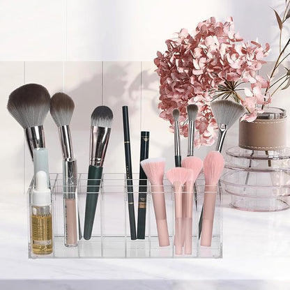 Lipstick Organizer Display, 24 Slot Thick Clear Acrylic Lipstick Holder for Vanity - Makeup Organizer Storage for Lip Gloss, Mascara, Brushes, Perfume