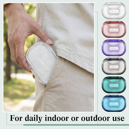 Kigley 6 Pcs Hair Tie Container Small Portable Travel Cotton Swab Holder Dispenser with Lid Plastic Box Storage Containers for Small Items, 3.94 x 2.76 Inch (6 Colors)