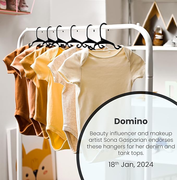 Utopia Home 20 Pack Kids Hangers - 11.5 Inch Plastic Baby Hangers for Closet - Childrens Hanger for Clothes & Infant Hanger for Closet - for Everyday Standard Use (Black)