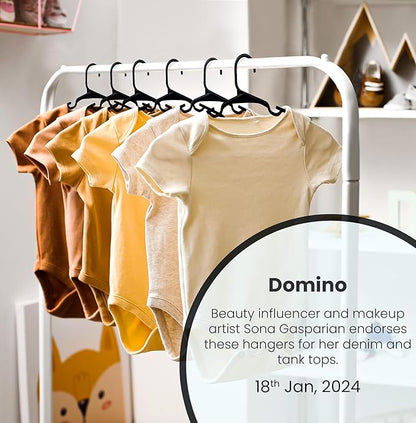 Utopia Home 20 Pack Kids Hangers - 11.5 Inch Plastic Baby Hangers for Closet - Childrens Hanger for Clothes & Infant Hanger for Closet - for Everyday Standard Use (Black)