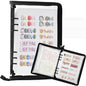 18PCS Press On Nail Organizer Clear Empty Press on Nail Packaging Set with 8 Insert Pages,8 nail double tape and 1 Zipper Pocket for Fake Nail Storage Nail Art Salon (black)