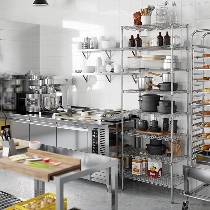 18" Deep x 30" Wide x 86" Height Wire Shelving Kit | 8-Tier | NSF Commercial Storage Rack Unit