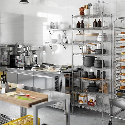 18" Deep x 30" Wide x 86" Height Wire Shelving Kit | 8-Tier | NSF Commercial Storage Rack Unit