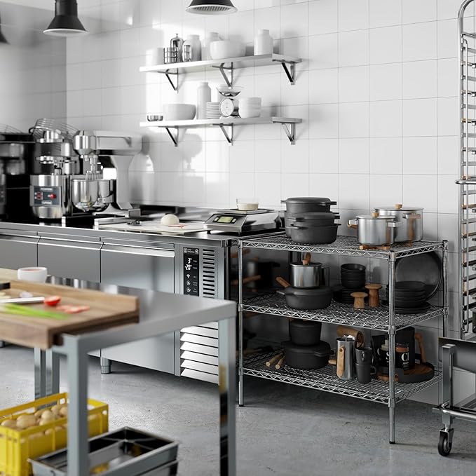 24" Deep x 36" Wide x 34" Height Wire Shelving Kit | 3-Tier | NSF Commercial Storage Rack Unit