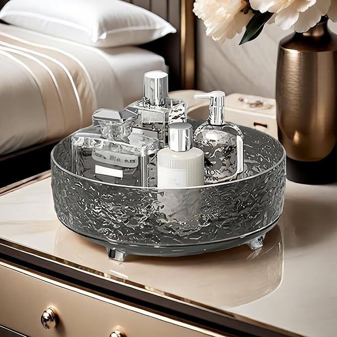 2Pcs Premium Lazy Susan Organizer,9&11in Turntable Organizer for Bathroom, Kitchen, Vanity, Countertop, Table Top, Cabinet, and Frige, Perfume, Skin Care, Makeup, Spice Organizer, 360° Rotating