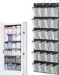 Over Door Shoe Storage 24 Mesh Pockets Over the Door Organiser for Shoes Multifunctional Hanging Shoe Rack Storage for Bedroom, Living Room, Bathroom, For Wardr