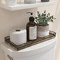 Bathroom Toilet Tank Tray, 13" Wood Storage Basket Back of Toilet Basket Organizer, Vanity Tray for Perfume Makeup Candle Kitchen Counter Coffee Table Bar Decor Rustic