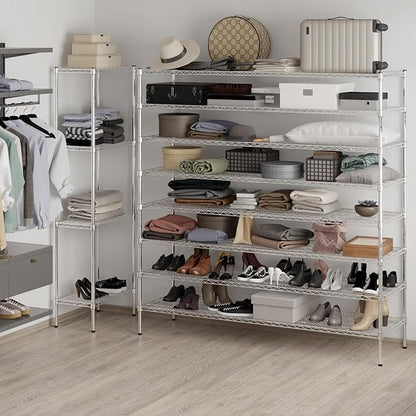 21" Deep x 72" Wide x 74" Height Wire Shelving Kit | 8-Tier | NSF Commercial Storage Rack Unit