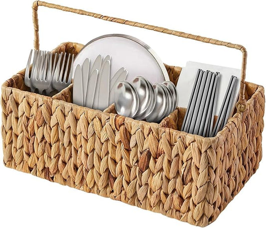 LYX&GC Utensil Caddy, Utensil Basket for Table,Napkin and Utensil Holder, Silverware Caddy, Cutlery Holder, Utensil Holder for Party, Picnic Caddy for Plates and Utensils…