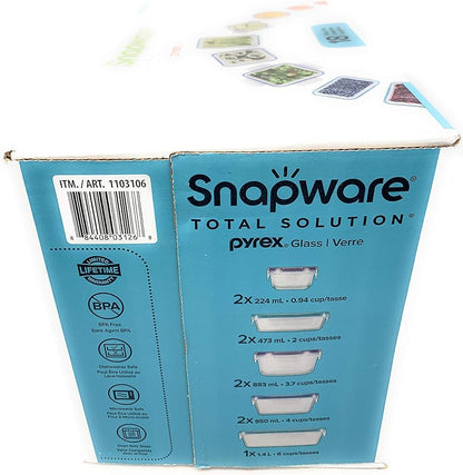 Snapware 18-piece Pyrex Glass Food Storage Set (Purple & Blue)