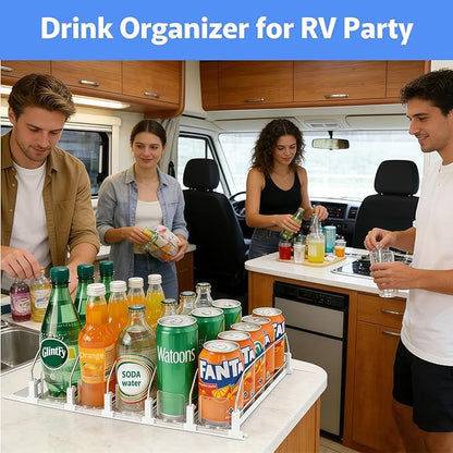 Drink Organizer for Fridge,Soda Can Dispenser for Refrigerator,Upgraded 5 Row Fridge Drink Organize,Drink Pusher for Fridge,Automatic Refrigerator Drink Organize for Fridge Holds up to 25 Cans