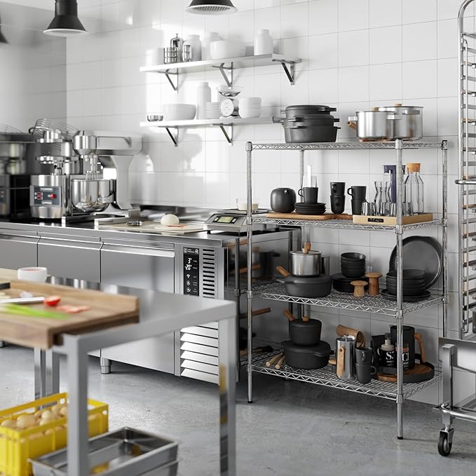 21" Deep x 36" Wide x 54" Height Wire Shelving Kit | 4-Tier | NSF Commercial Storage Rack Unit
