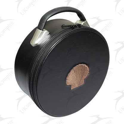 Masonic Crown Cap Case ST Thomas Of Acon Black Leather, Embroidered Emblem (Brown) – Freemason Hat Carrying Storage Box