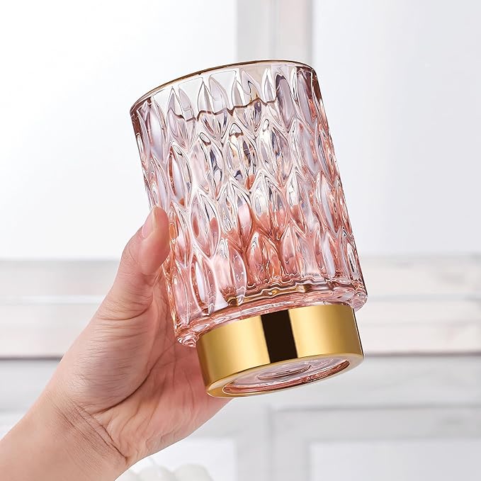 Makeup Brush Holder Organizer,Toothbrush Holders,Desk Pen Pencil Holder,Multifunctional Vintage Glass Brush Cup（A39-10-US）