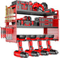 Modular Power Tool Organizer Wall Mount, Garage Drill Storage Shelf with Hooks, Heavy Duty Metal Premium Garage Tool Shelf, Gift for Man Cordless Tool Storage Rack (Red)