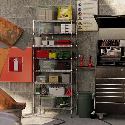 18" Deep x 36" Wide x 86" Height Wire Shelving Kit | 8-Tier | NSF Commercial Storage Rack Unit