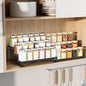 BOIVSHI Spice Rack Organizer for Cabinet, Expandable 3 - Tiered Spice Rack, Metal Spice Organizer, Spice Shelf Organizer for Cabinet, Countertop, Pantry, Cupboard, Black