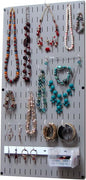 Wall Control Jewelry Organizer Wall Hanging Jewelry Holder Kit Wall Mounted Necklace Organizer Kit in Gray