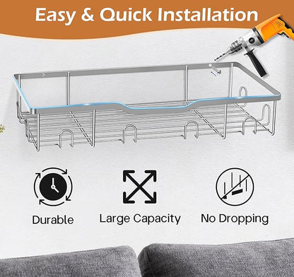 KEETDY Metal Hat Racks for Baseball Caps Wall Hat Organizer Fit 48 Caps Holder, 2 Packs Sturdy Wall Mounted Snapback Storage Organizer, Silver