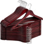 StorageWorks Wooden Hangers 30 Pack, Wood Coat Hangers for Closet, Heavy Duty Clothes Hangers for Suits, Shirts, Pants, Jackets, Dark Cherry Color