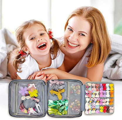 MICOM Large Capacity Baby GirlHair Accessories Organizer for Baby Girls, Hair Clips,Bows Storage, Multifunctional Case for Display Hair Clips